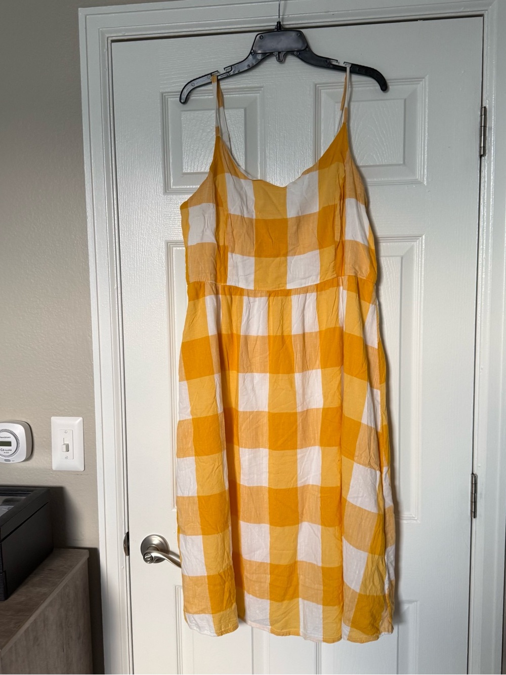 Old Navy Yellow Gingham Midi Sundress
